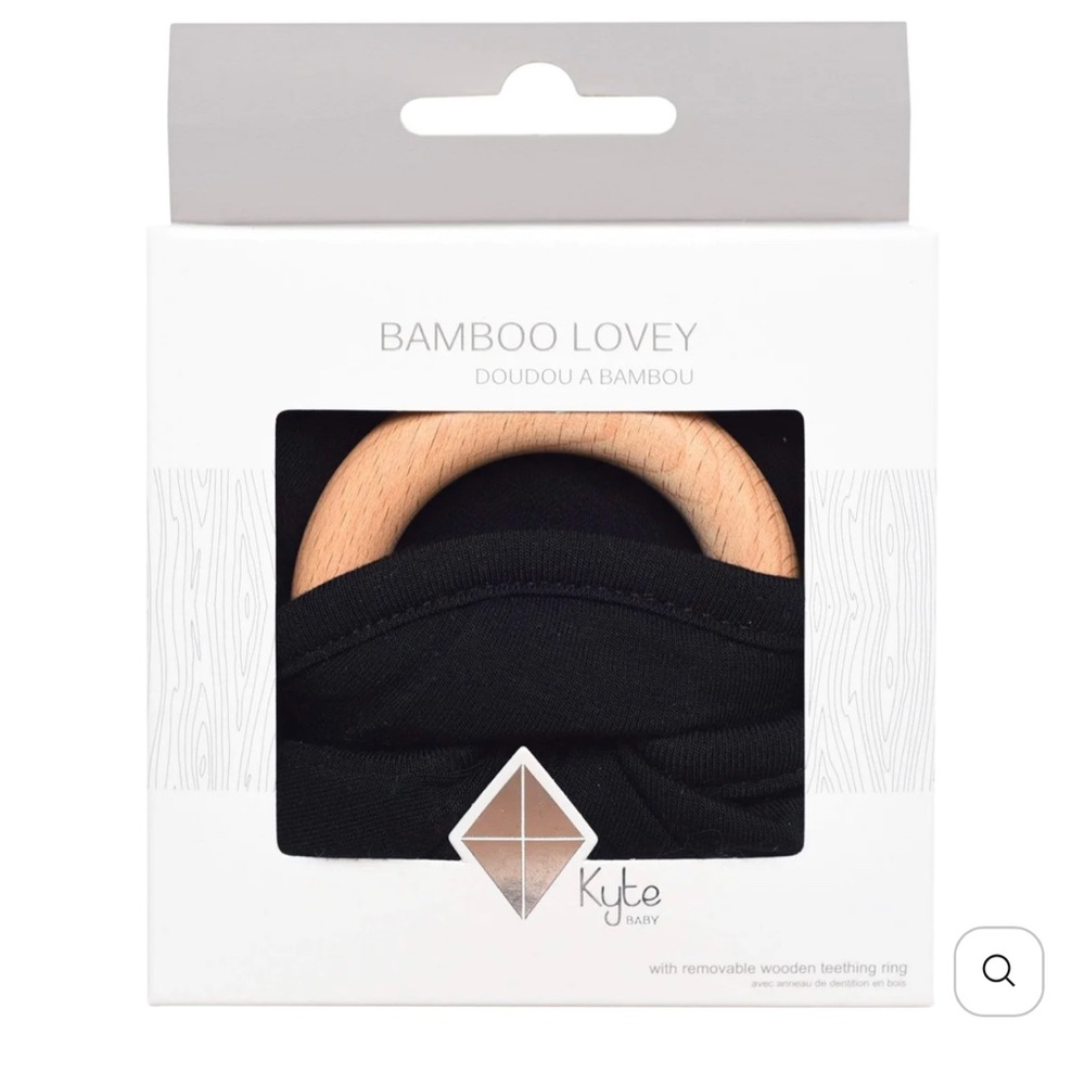 KyteBaby in midnight with removable wooden teething ring